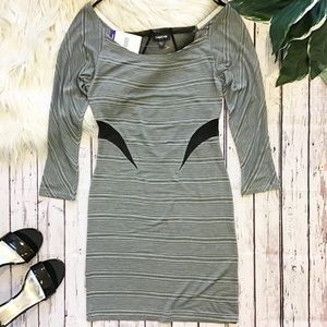 NWT Bebe 3/4 sleeve sheer dress Small
